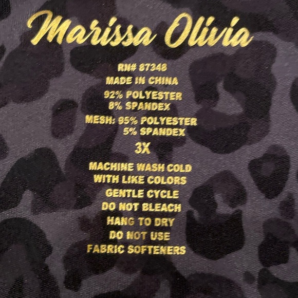 NWOT Marissa Olivia Spandex Animal Print Leggings Athleisure 90’s Y2k 3X - Picture 3 of 7